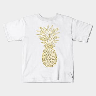 Pineapple Gold  Lucky Pineapples Cute Trendy Design Kids T-Shirt